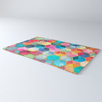 Crystal Bohemian Honeycomb Cubes - colorful hexagon pattern Rug Gallery Image 3