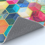 Crystal Bohemian Honeycomb Cubes - colorful hexagon pattern Rug Gallery Image 4