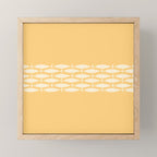 Fish Stripe 6 Minimalist Mid Century Modern Fish Pattern in Yellow Buttercream Mini Art Print Gallery Image 1