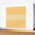 Fish Stripe 6 Minimalist Mid Century Modern Fish Pattern in Yellow Buttercream Wall Mural Gallery Image 2