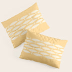Fish Stripe 6 Minimalist Mid Century Modern Fish Pattern in Yellow Buttercream Pillow Sham Gallery Image 3