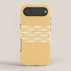 Fish Stripe 6 Minimalist Mid Century Modern Fish Pattern in Yellow Buttercream iPhone Case Gallery Image 2