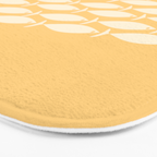 Fish Stripe 6 Minimalist Mid Century Modern Fish Pattern in Yellow Buttercream Bath Mat Gallery Image 3