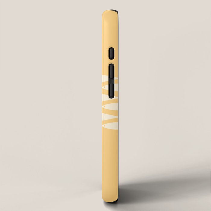 Fish Stripe 6 Minimalist Mid Century Modern Fish Pattern in Yellow Buttercream iPhone Case Gallery Image 2