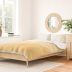Fish Stripe 6 Minimalist Mid Century Modern Fish Pattern in Yellow Buttercream Duvet Cover Gallery Image 2