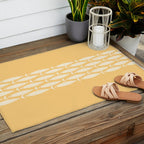 Fish Stripe 6 Minimalist Mid Century Modern Fish Pattern in Yellow Buttercream Outdoor Rug Gallery Image 2