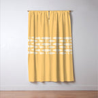Fish Stripe 6 Minimalist Mid Century Modern Fish Pattern in Yellow Buttercream Window Curtain Gallery Image 3