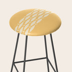 Fish Stripe 6 Minimalist Mid Century Modern Fish Pattern in Yellow Buttercream Stool Gallery Image 2