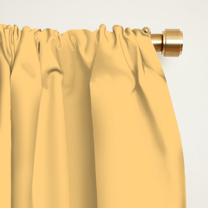 Fish Stripe 6 Minimalist Mid Century Modern Fish Pattern in Yellow Buttercream Window Curtain Gallery Image 2
