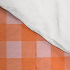 Gingham Check Pattern in Cheerful Orange and Pink Blush Comforter Gallery Image 4