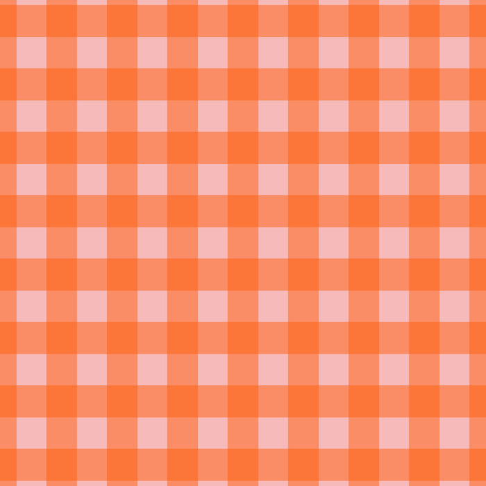 Gingham Check Pattern in Cheerful Orange and Pink Blush Coffee Mug Gallery Image 2