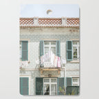 Laundry Day in Sintra | Tiled House in Portugal Art print | Street Travel Photography in Soft Pastel Colors Cutting Board Gallery Image 1