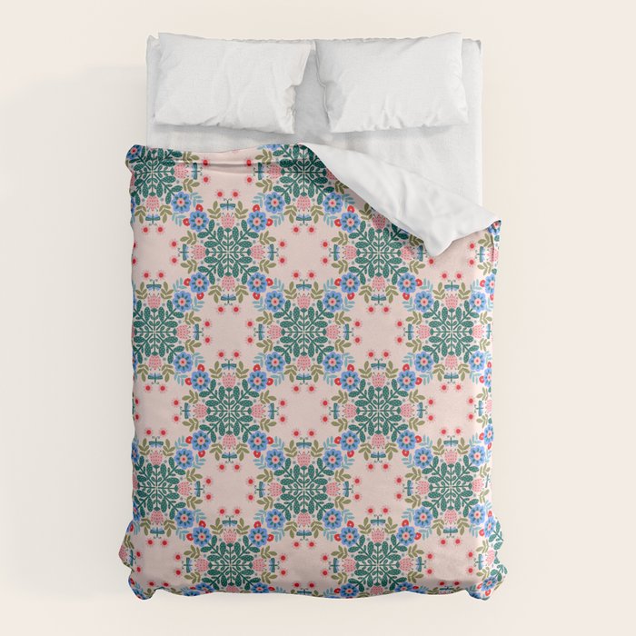 Scandinavian Folk Art Mandala  Duvet Cover Gallery Image 1