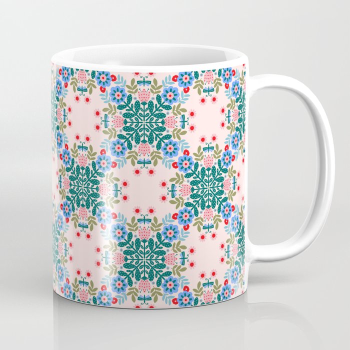 Scandinavian Folk Art Mandala  Coffee Mug Gallery Image 1