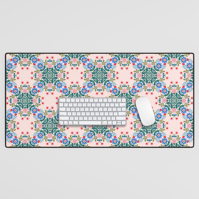Scandinavian Folk Art Mandala  Desk Mat Gallery Image 1
