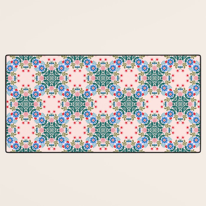 Scandinavian Folk Art Mandala  Desk Mat Gallery Image 3