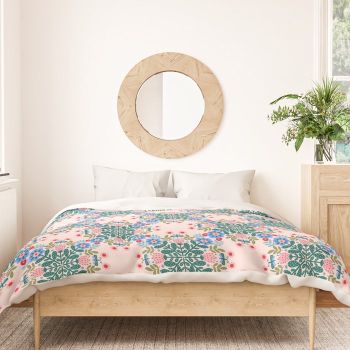 Scandinavian Folk Art Mandala  Duvet Cover Gallery Image 3