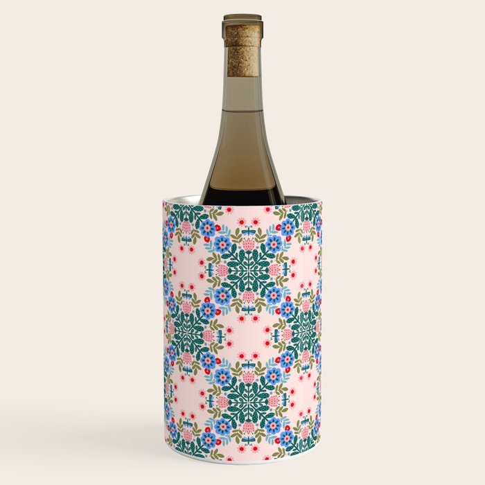 Scandinavian Folk Art Mandala  Wine Chiller Gallery Image 2