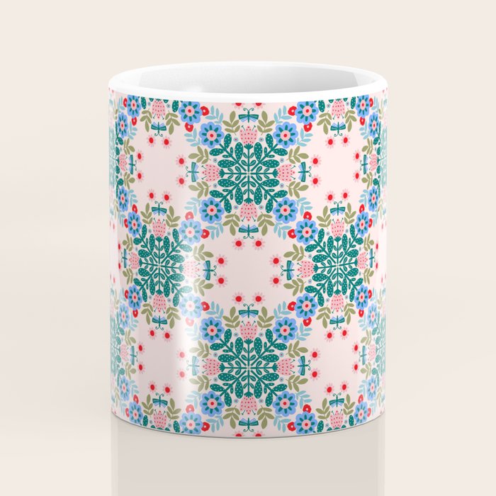 Scandinavian Folk Art Mandala  Coffee Mug Gallery Image 4
