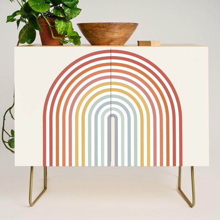 Minimalist colorful rainbow lines  Credenza Gallery Image 1