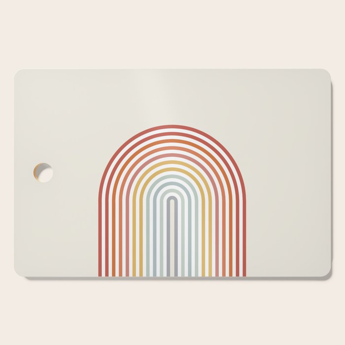 Minimalist colorful rainbow lines  Cutting Board Gallery Image 1