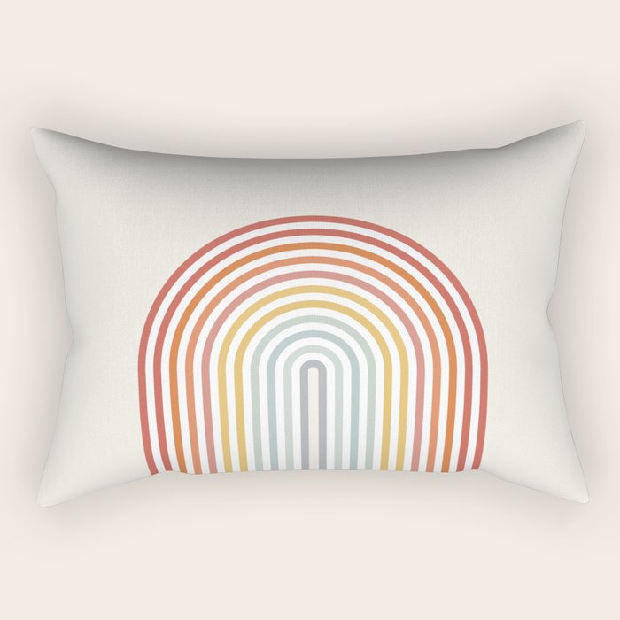 Minimalist colorful rainbow lines  Rectangular Pillow Gallery Image 2