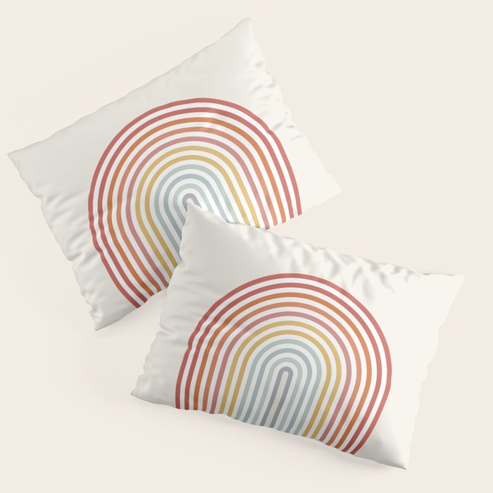 Minimalist colorful rainbow lines  Pillow Sham Gallery Image 3