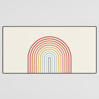 Minimalist colorful rainbow lines  Desk Mat Gallery Image 3