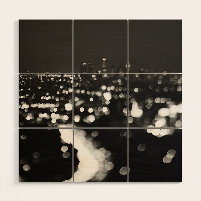 Los Angeles cityscape. L.A. Noir Wood Wall Art Gallery Image 1
