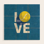BALLS - Love Tennis - Hard Court Wood Wall Art Gallery Image 1