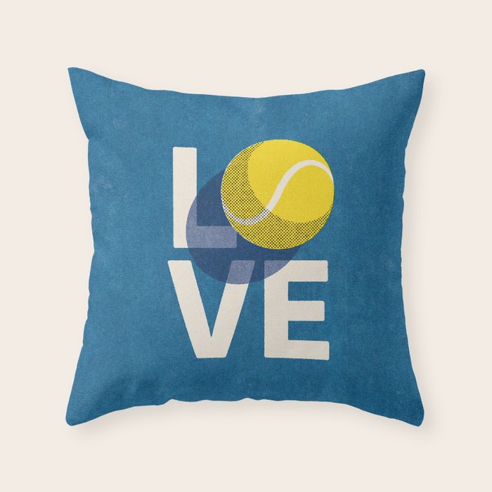 BALLS - Love Tennis - Hard Court Throw Pillow Gallery Image 6
