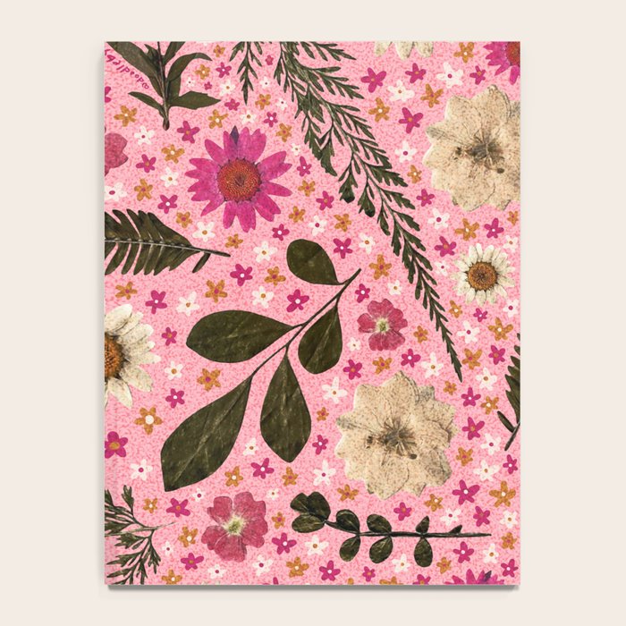 Dried Flower Print in Pink Notebook Gallery Image 4