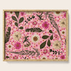 Dried Flower Print in Pink Serving Tray Gallery Image 1