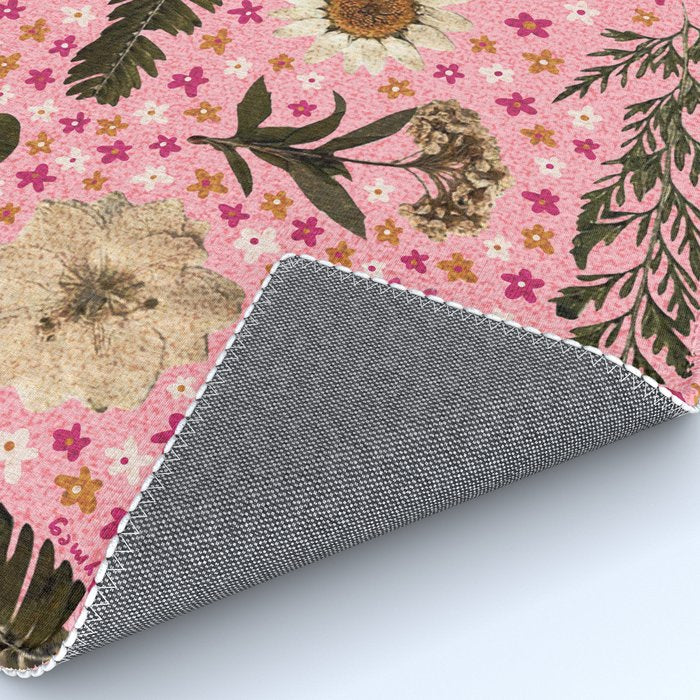 Dried Flower Print in Pink Rug Gallery Image 4