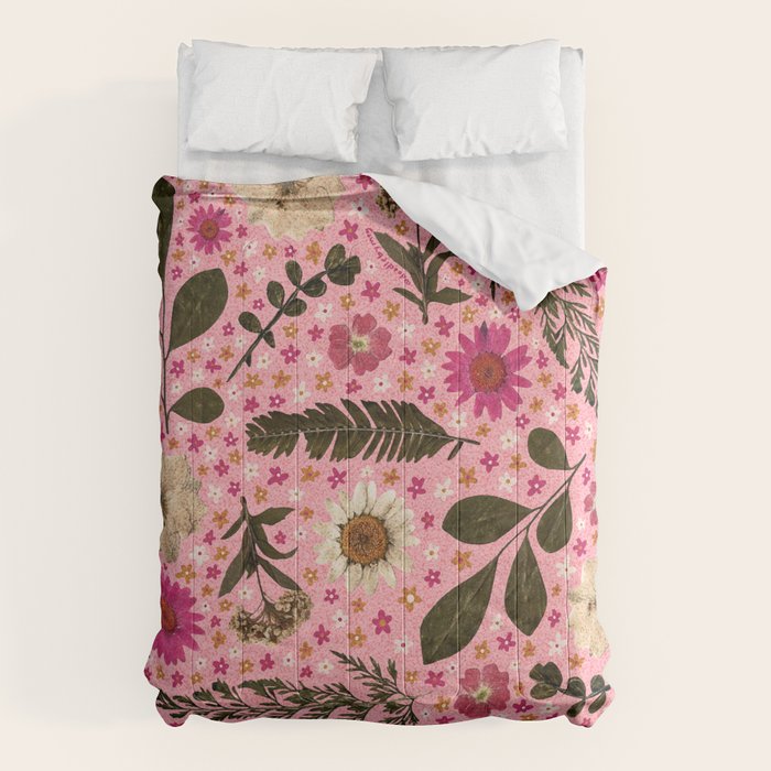 Dried Flower Print in Pink Comforter Gallery Image 6