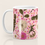 Dried Flower Print in Pink Coffee Mug Gallery Image 3