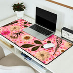 Dried Flower Print in Pink Desk Mat Gallery Image 2