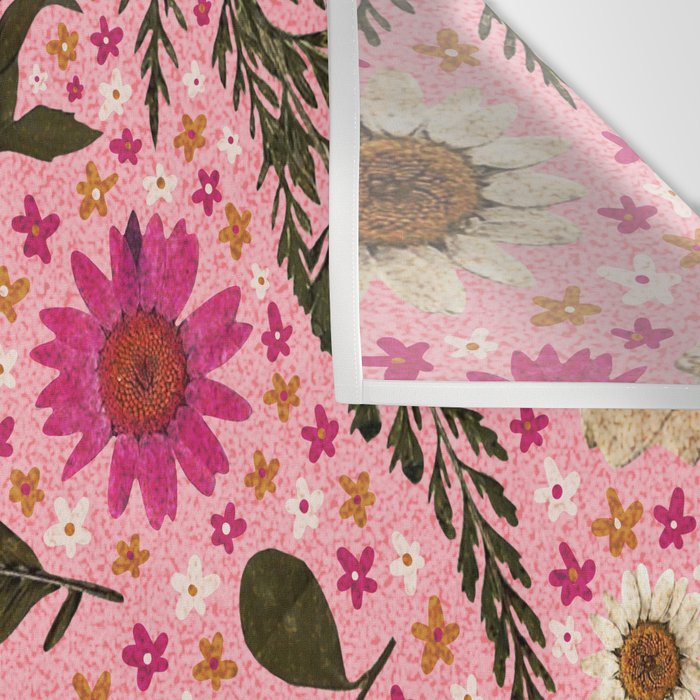 Dried Flower Print in Pink Wall Tapestry Gallery Image 3