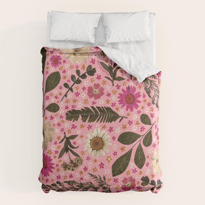 Dried Flower Print in Pink Duvet Cover Gallery Image 6