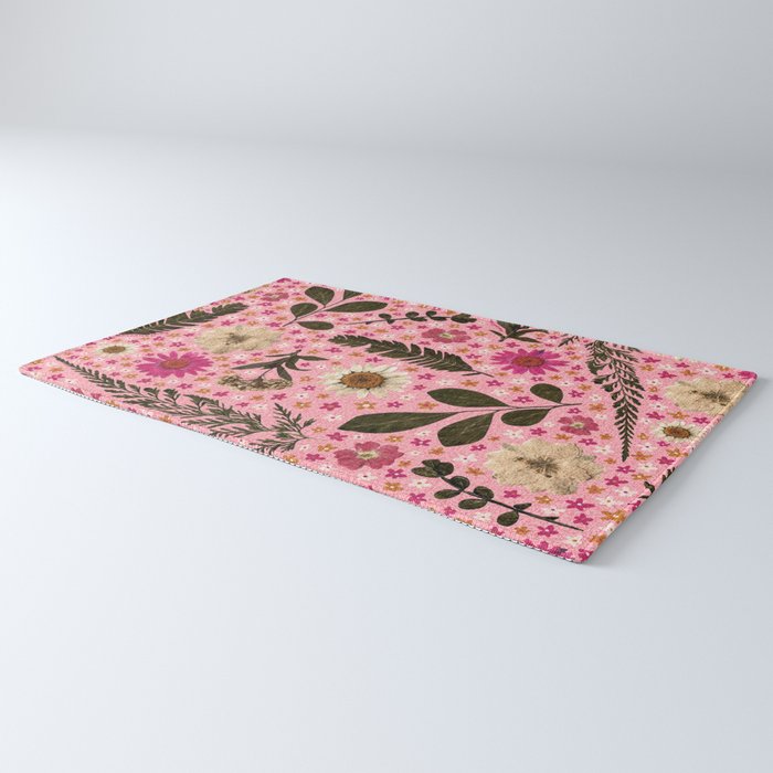 Dried Flower Print in Pink Rug Gallery Image 3