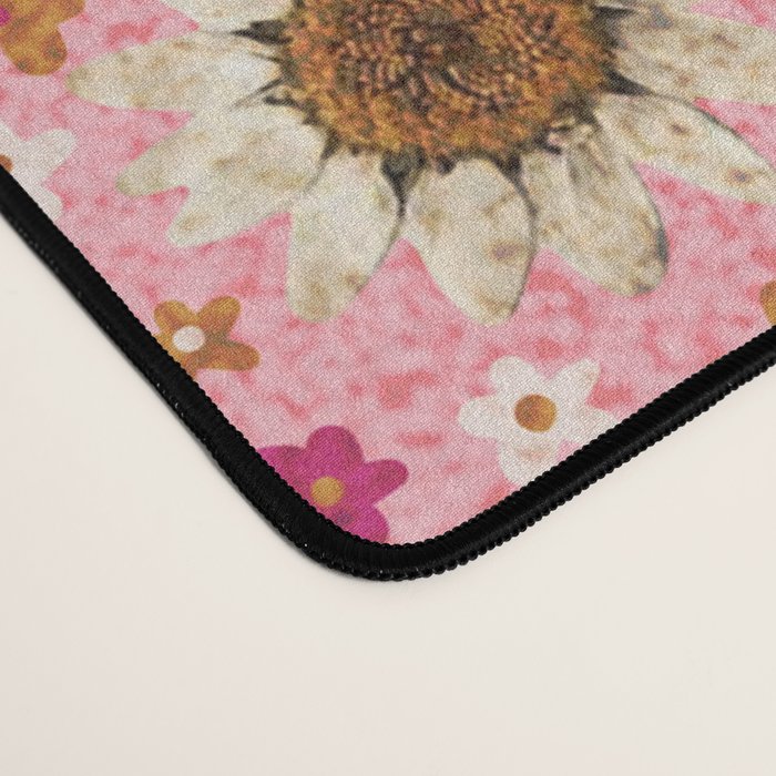 Dried Flower Print in Pink Desk Mat Gallery Image 4