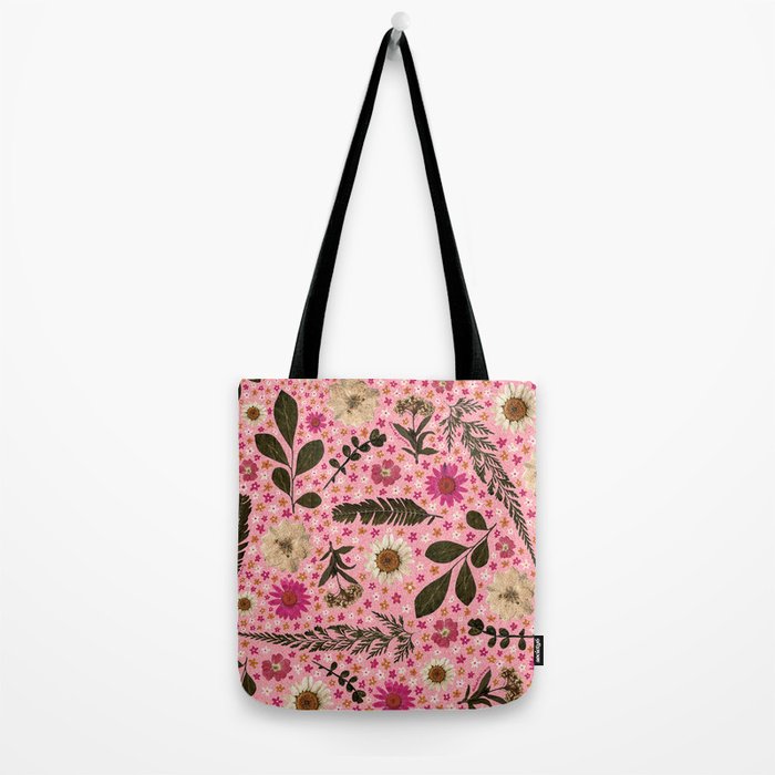 Dried Flower Print in Pink Tote Bag Gallery Image 2
