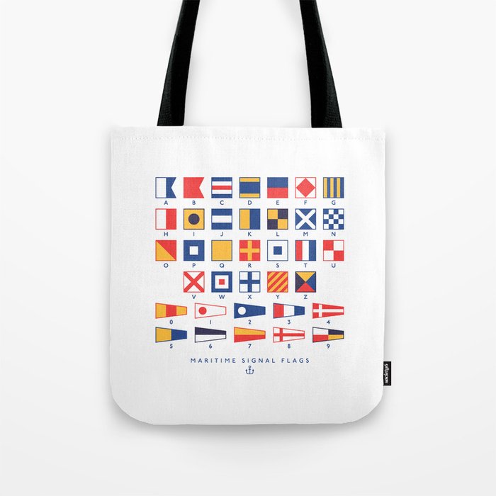 Maritime Nautical Signal Flags Chart - White Tote Bag Gallery Image 1