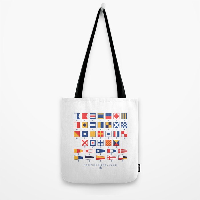 Maritime Nautical Signal Flags Chart - White Tote Bag Gallery Image 2