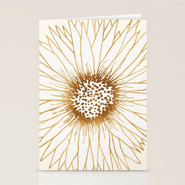 Gold Sunflower Drawing Stationery Card Gallery Image 1