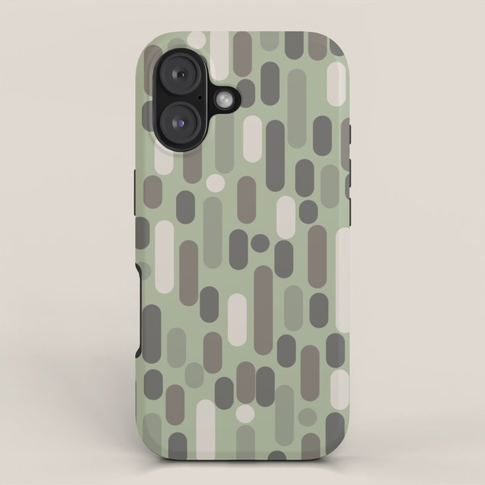 Morningside Heights Midcentury Modern Pattern in Gray, Almond, and Sage Green  iPhone Case Gallery Image 1