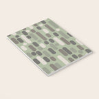 Morningside Heights Midcentury Modern Pattern in Gray, Almond, and Sage Green  Notebook Gallery Image 3
