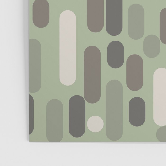Morningside Heights Midcentury Modern Pattern in Gray, Almond, and Sage Green  Poster Gallery Image 3