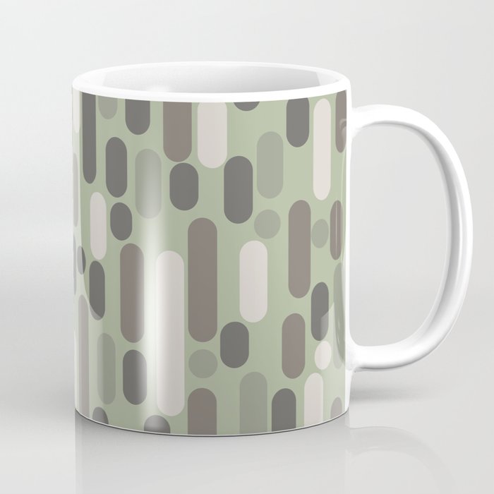 Morningside Heights Midcentury Modern Pattern in Gray, Almond, and Sage Green  Coffee Mug Gallery Image 1