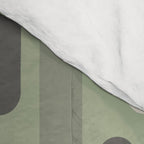 Morningside Heights Midcentury Modern Pattern in Gray, Almond, and Sage Green  Comforter Gallery Image 4